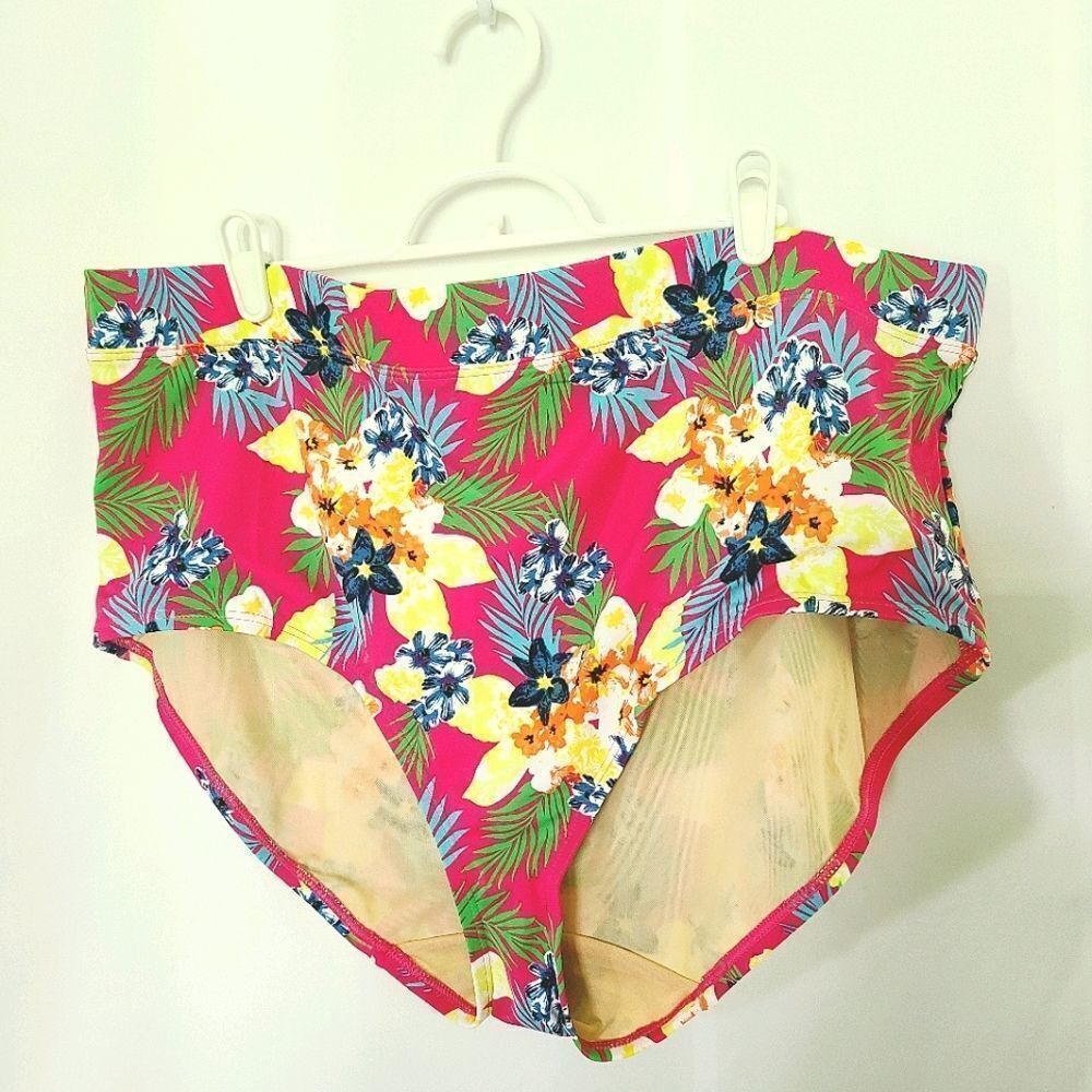 Lane Bryant Cacique Tropical Floral Hi-Waist Bikini Nwot